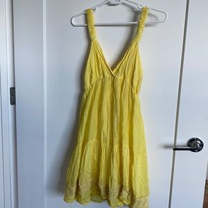Ella Moss Yellow summer dress double V-neck